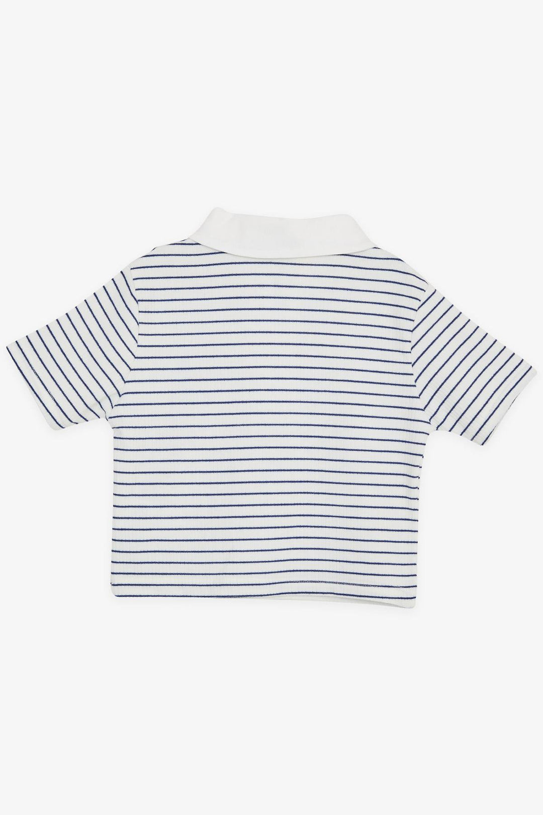 BRE Breeze Girl Child Crop T-Shirt Striped with Zipper, White, 94 Years - Vlaardingen