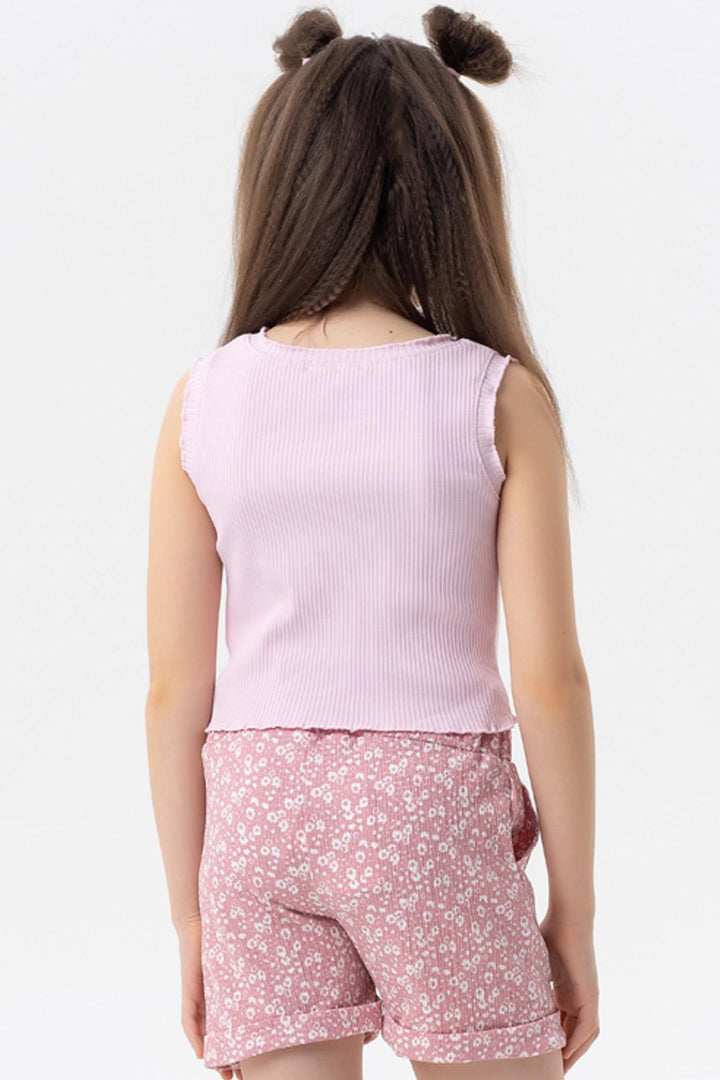 BRE Breeze Girl Child Crop T-Shirt Ribbed 84 Years, Powder - Ludwigsburg