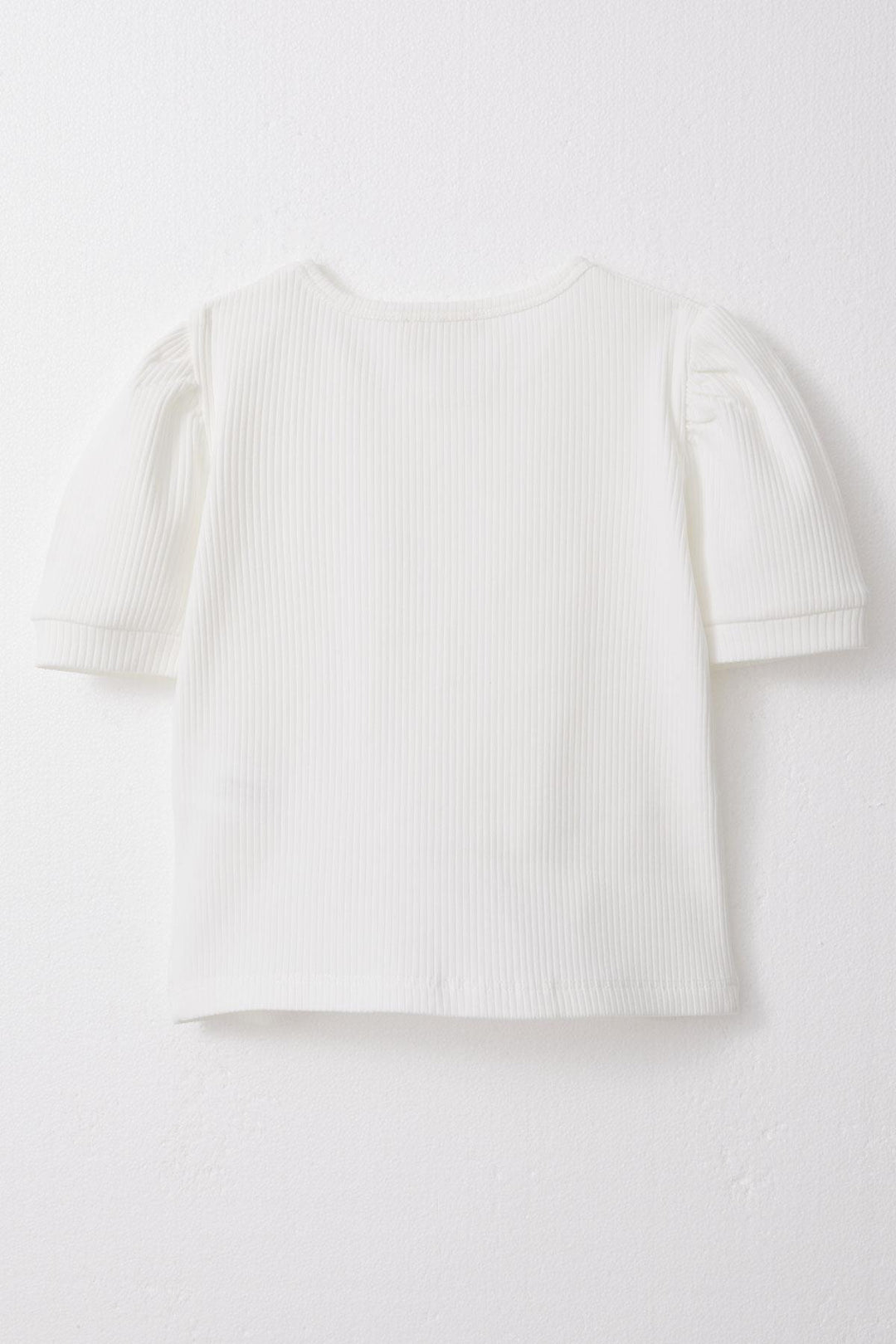 BRE Breeze Girl Child Crop Top with Belly Neckline Detail, 84 Years, White - Treviso