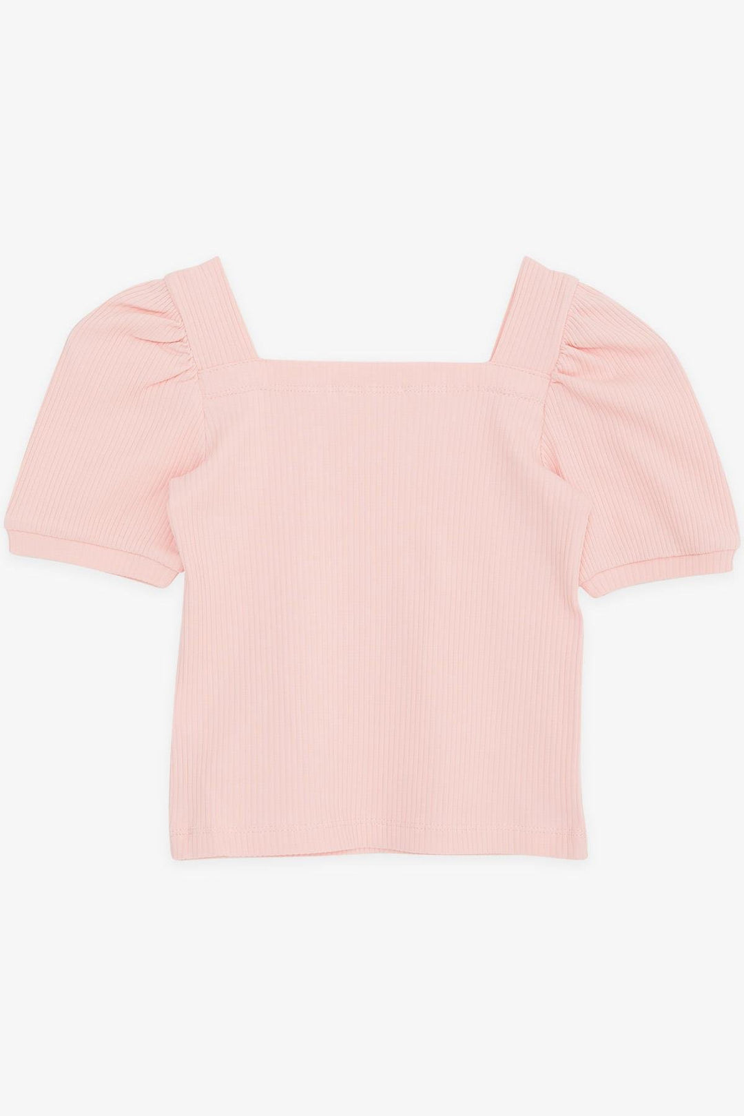 BRE Breeze Girl Child Crop T-Shirt Square Neck 84 Years, Salmon - Montgomery