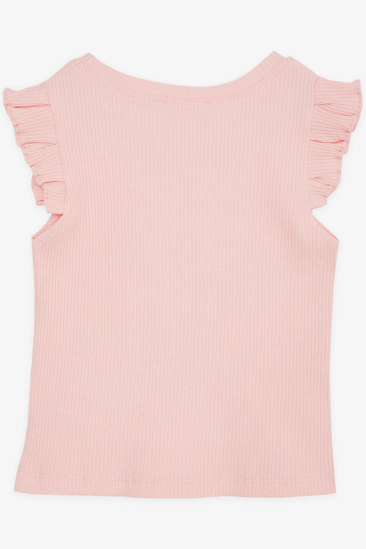 BRE Breeze Girl Child Crop Top with Frilly Sleeves 84 Years, Salmon - Bondy