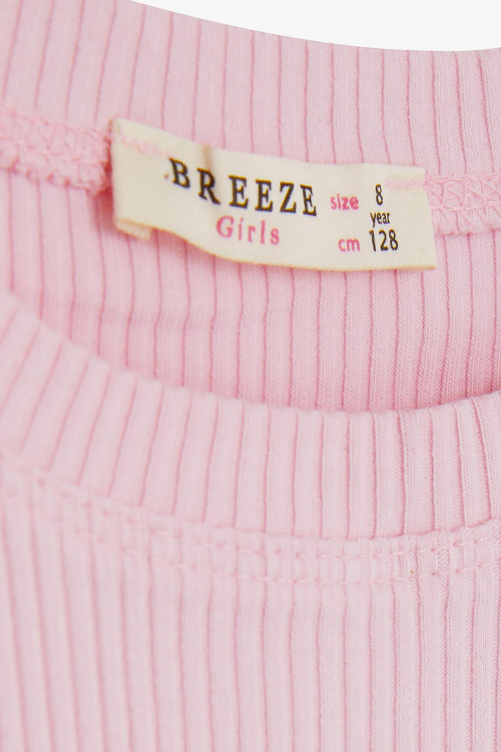 BRE Breeze بلوزة قصيرة للفتيات بأكمام مكشكشة، 84 سنة، وردي - Caserta