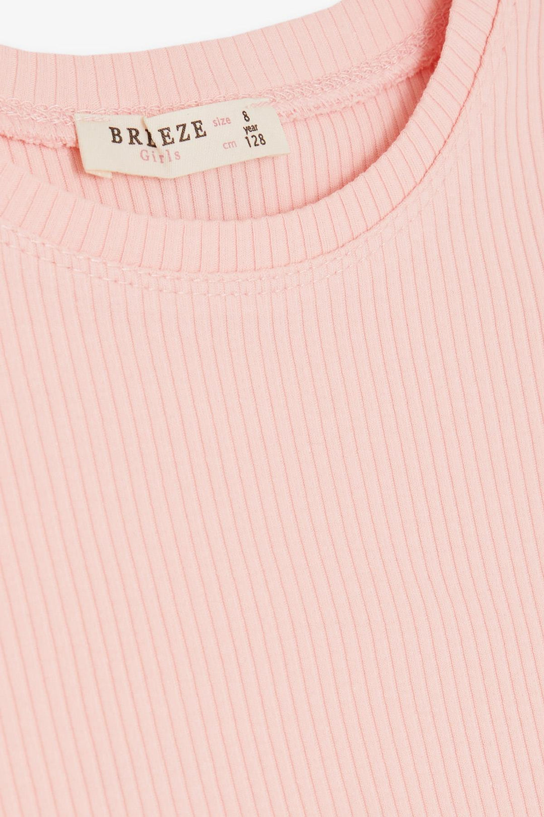 BRE Breeze Girl Child Crop Top with Frilly Sleeves 84 Years, Salmon - Bondy
