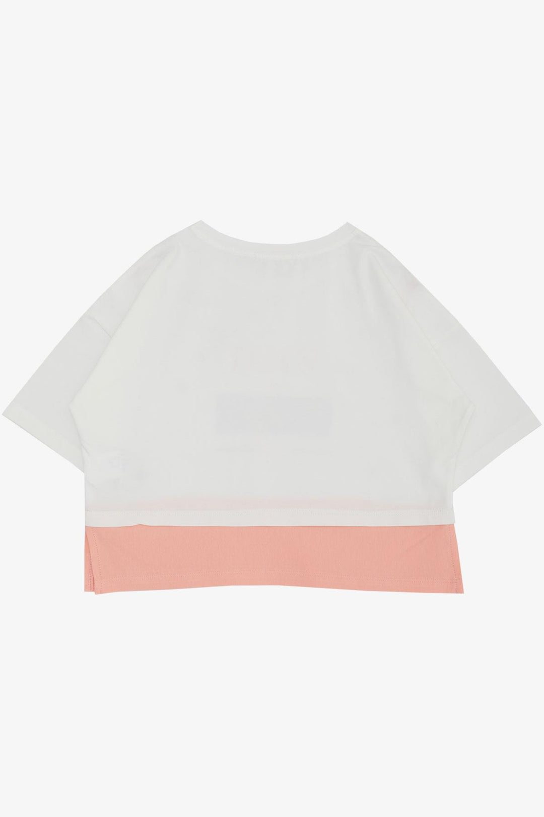 BRE Breeze Girl Child Crop T-Shirt with Side Slits Printed with Text 94 Years, Ecru - Dráma