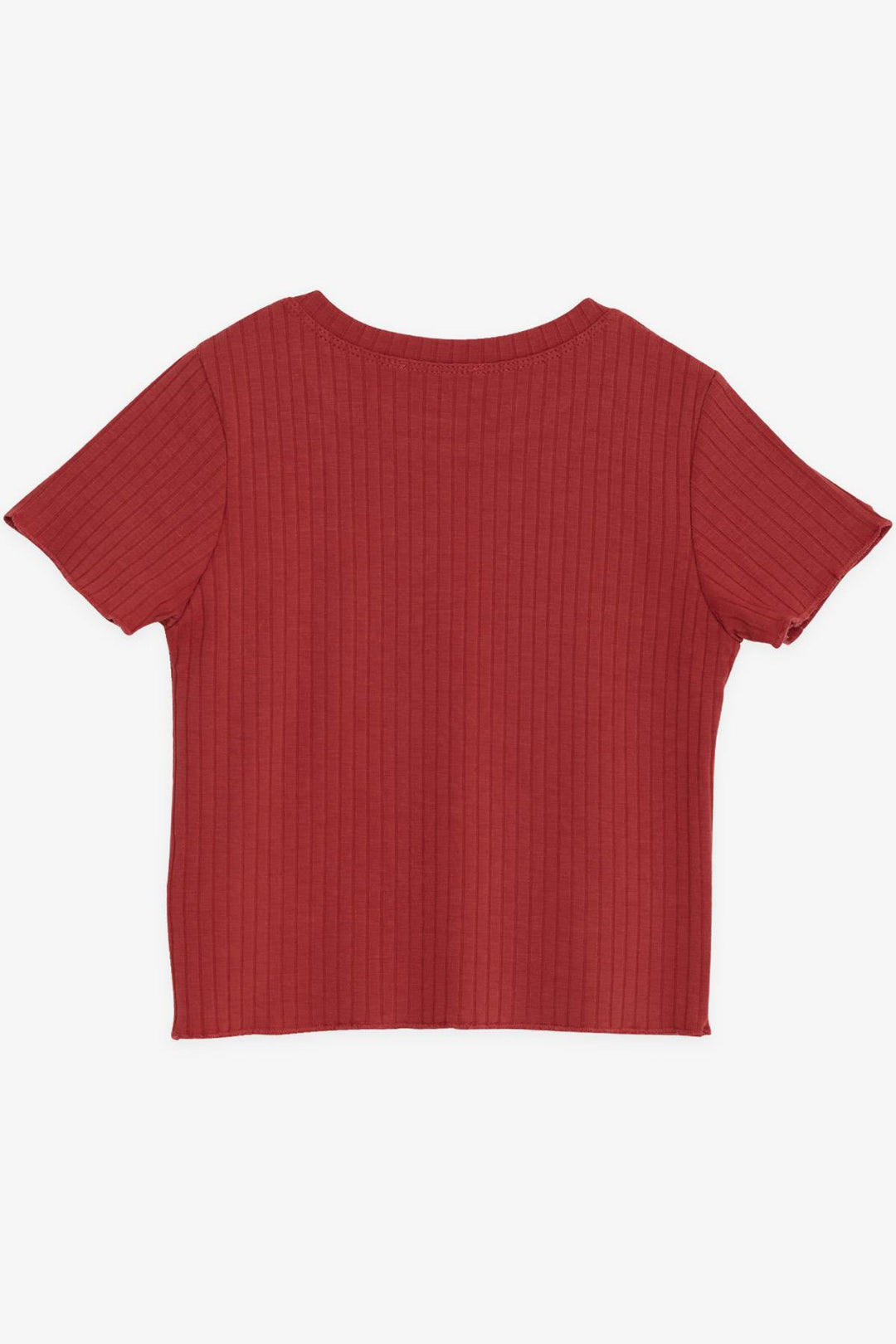 BRE Breeze Girl Child Crop T-Shirt Printed with Text 84 Years, Terracotta - Hot Springs