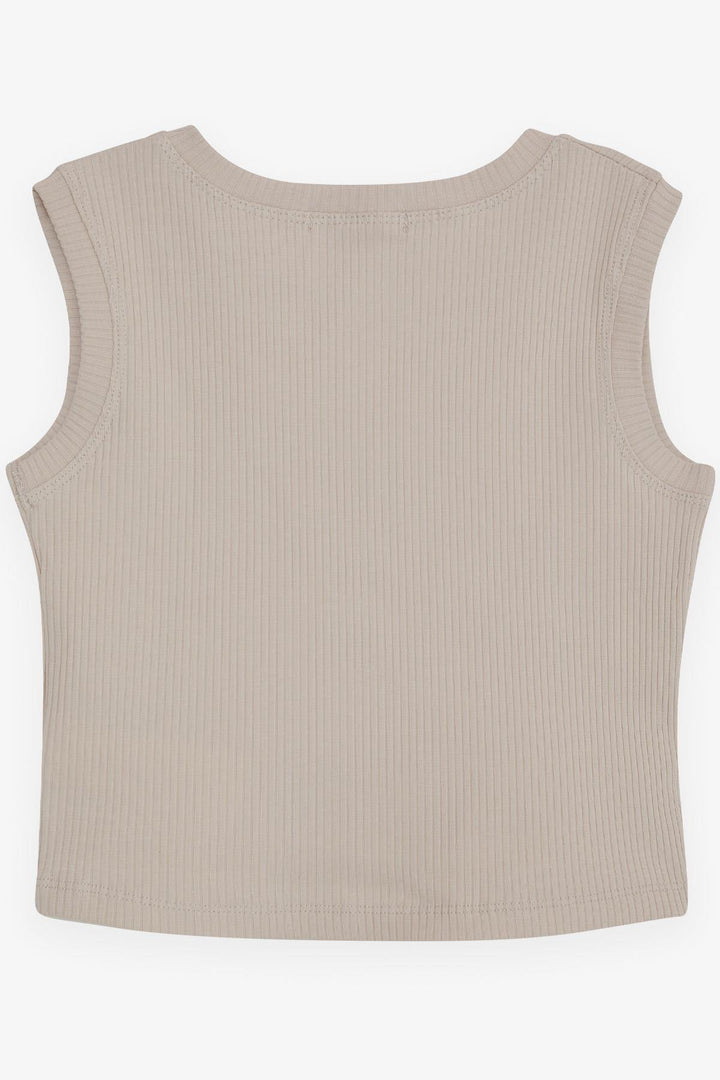 BRE Breeze Girl Child Crop T-Shirt with Chain Accessory, 96 Years, Beige - Freital