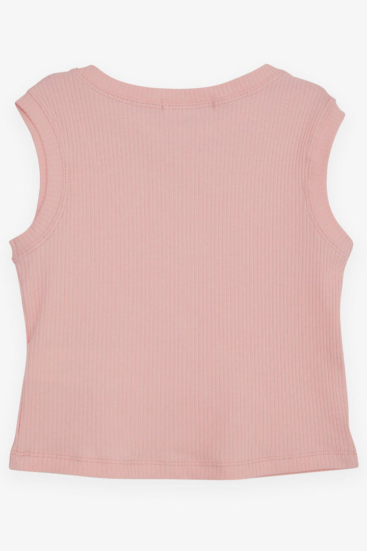 BRE Breeze Girl Child Crop T-Shirt with Chain Accessory, 94 Years, Salmon - Lerma