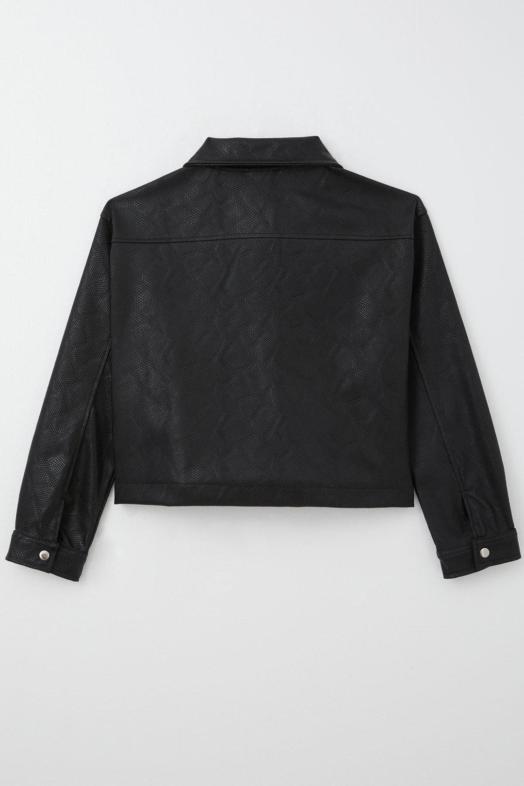 BRE Breeze Girl Child Leather Jacket with Snap Pattern 94 Years, Black - St. Petersburg