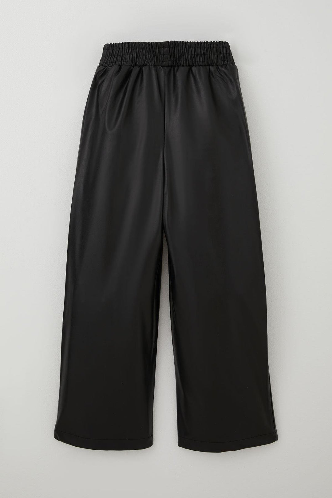 BRE Breeze Girl Child Leather Pants with Topstitching Detailed Elastic Waistband Pockets 84 Years, Black - Baton Rouge