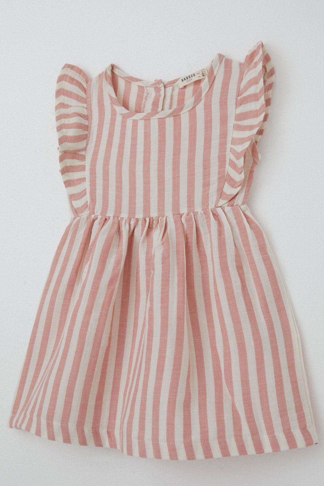 BRE Breeze Girl Dress with Back Button Detail Frilly Sleeve 3-8 Years, Ecru - St. Johns