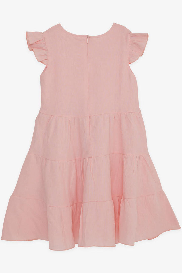 BRE Breeze Girl's Dress with Ruffles and Zipper at the Back, Salmon, 50 Years - Navapolatsk