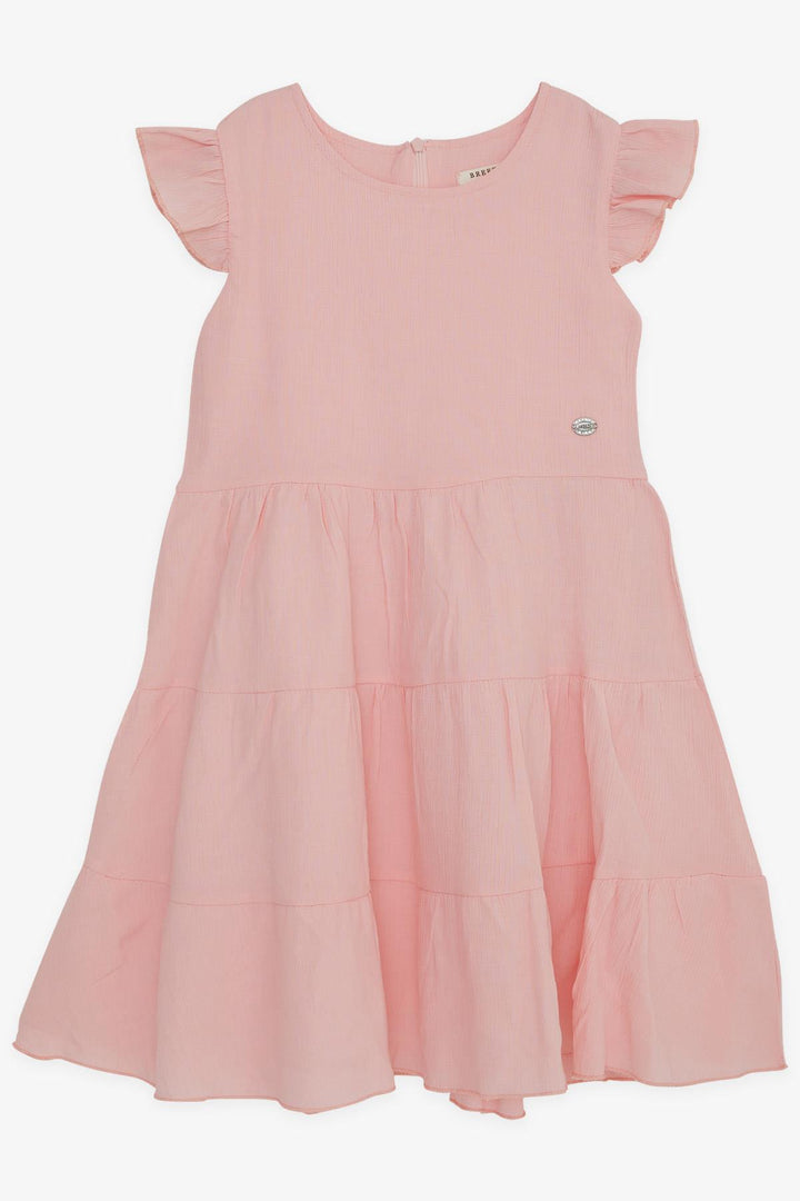 BRE Breeze Girl's Dress with Ruffles and Zipper at the Back, Salmon, 50 Years - Navapolatsk