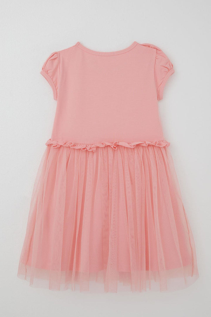 BRE Breeze Girl's Dress with Ruffle Detail on Waist, Bow Accessory on Shoulder, 4-8 Years, Pink - Ciudad Nezahualcóyotl