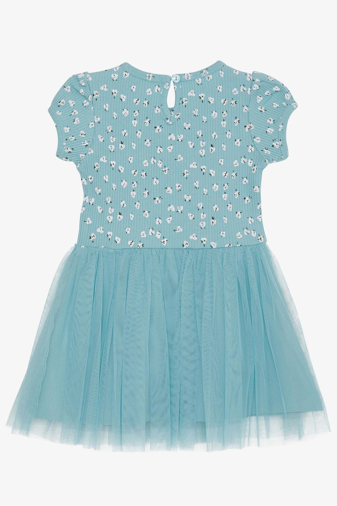 BRE Breeze Girl's Dress with Flower Pattern Embroidered, 3-8 Years, Aqua Green - Rapid City