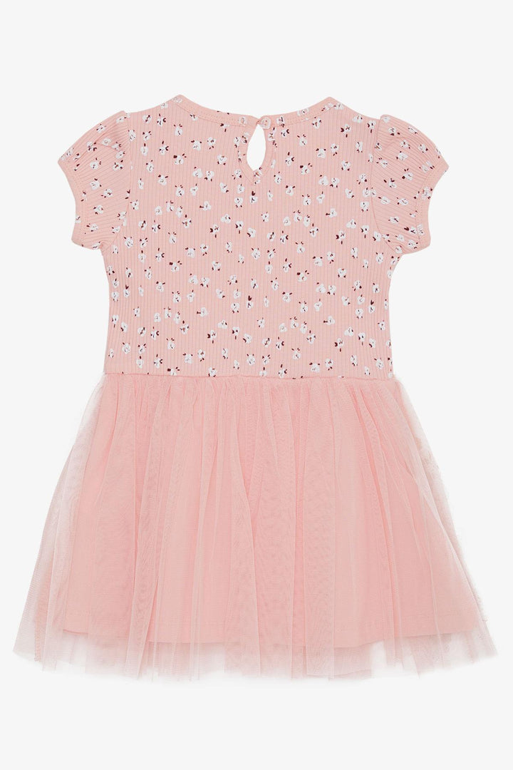 BRE Breeze Girl's Dress with Flower Patterned Embroidery, 3-8 Years, Salmon - Francisco I. Madero