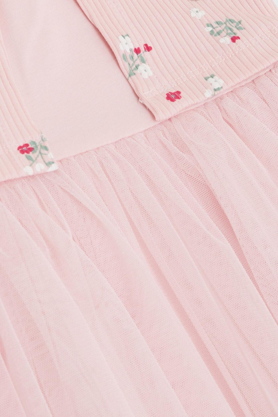 BRE Breeze Girl's Dress with Flower Pattern and Embroidery, 3-8 Years, Pink - Shakopee