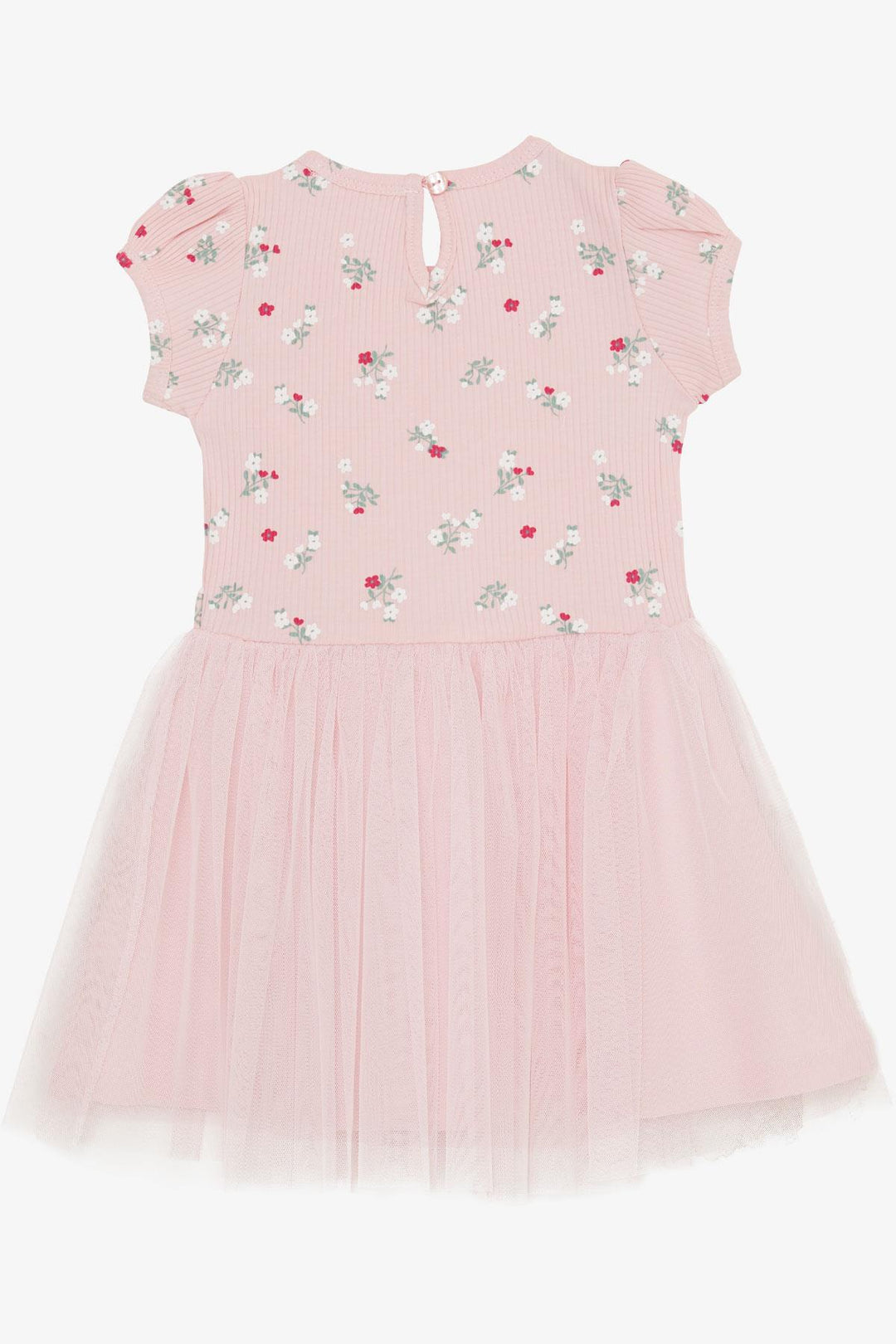 BRE Breeze Girl's Dress with Flower Pattern and Embroidery, 3-8 Years, Pink - Shakopee