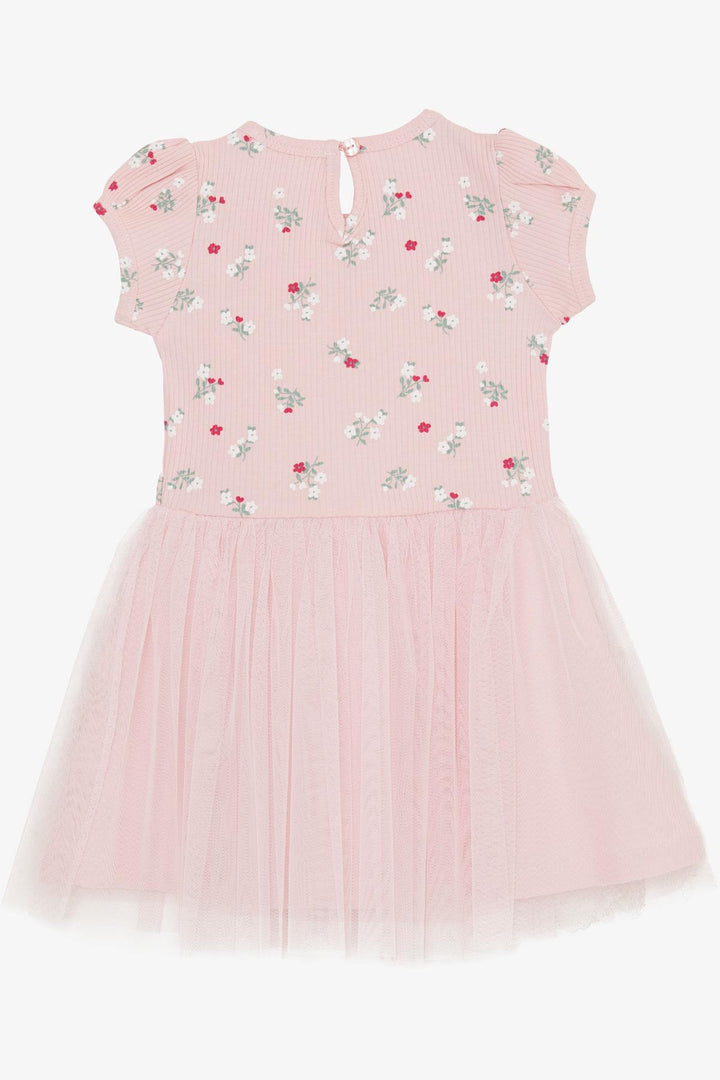 BRE Breeze Girl's Dress with Flower Pattern and Embroidery, 3-8 Years, Pink - Shakopee