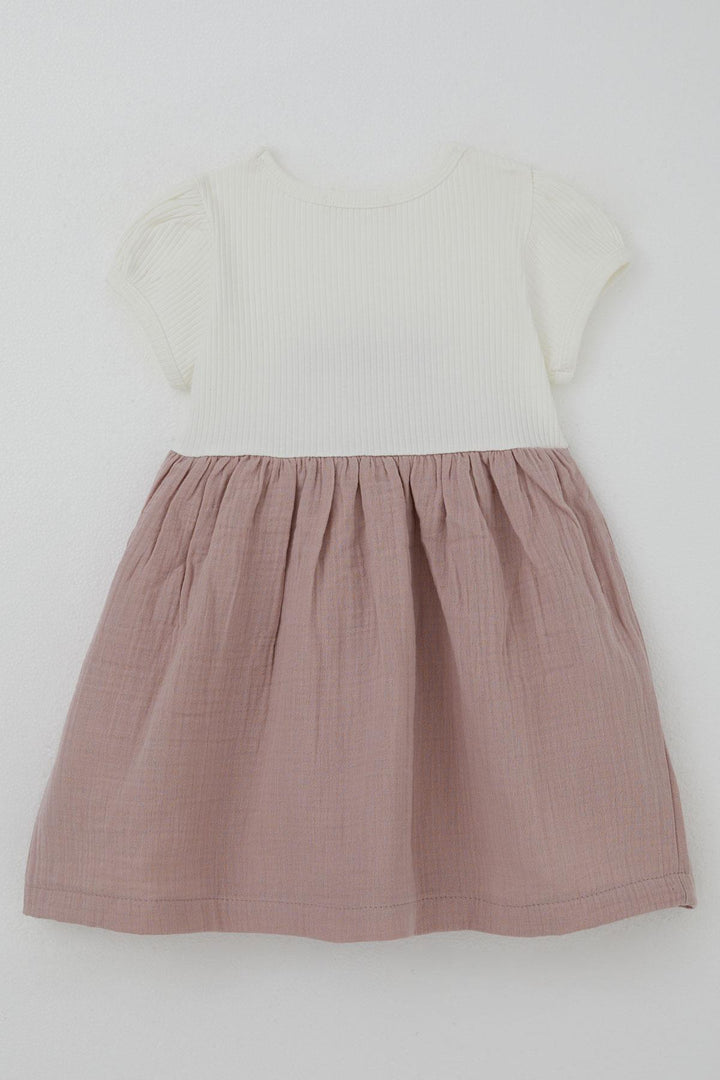 BRE Breeze Girl's Dress Flower & Letter Embroidered 2-6 Years, Ecru - Villa de Zaachila