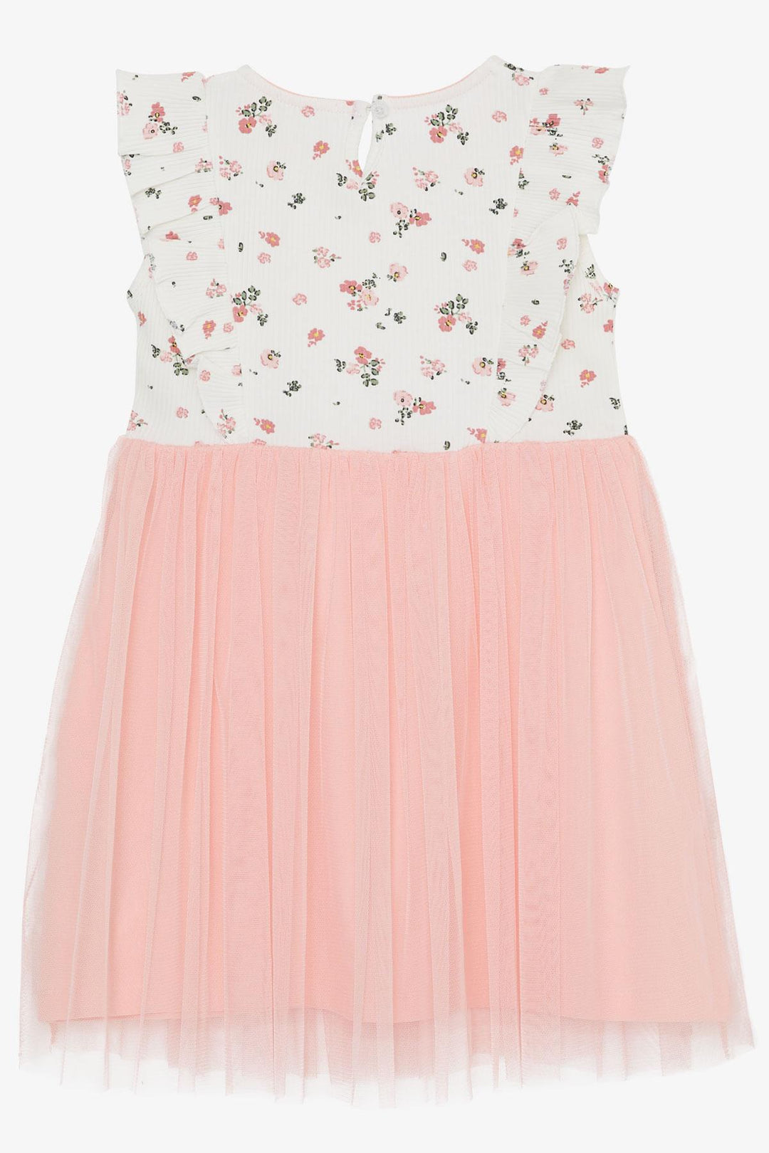 BRE Breeze Girl's Dress with Floral Ruffles Tulle 4-8 Years, Ecru - Osnabrück
