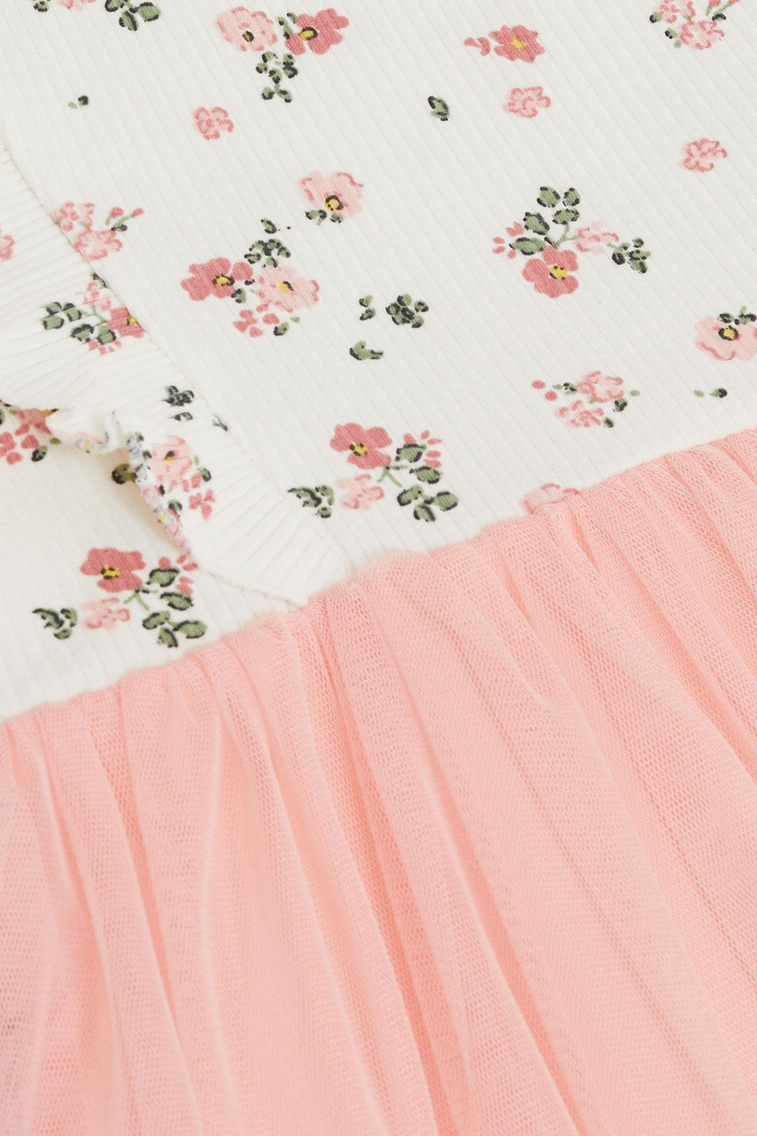 BRE Breeze Girl's Dress with Floral Ruffles Tulle 4-8 Years, Ecru - Osnabrück