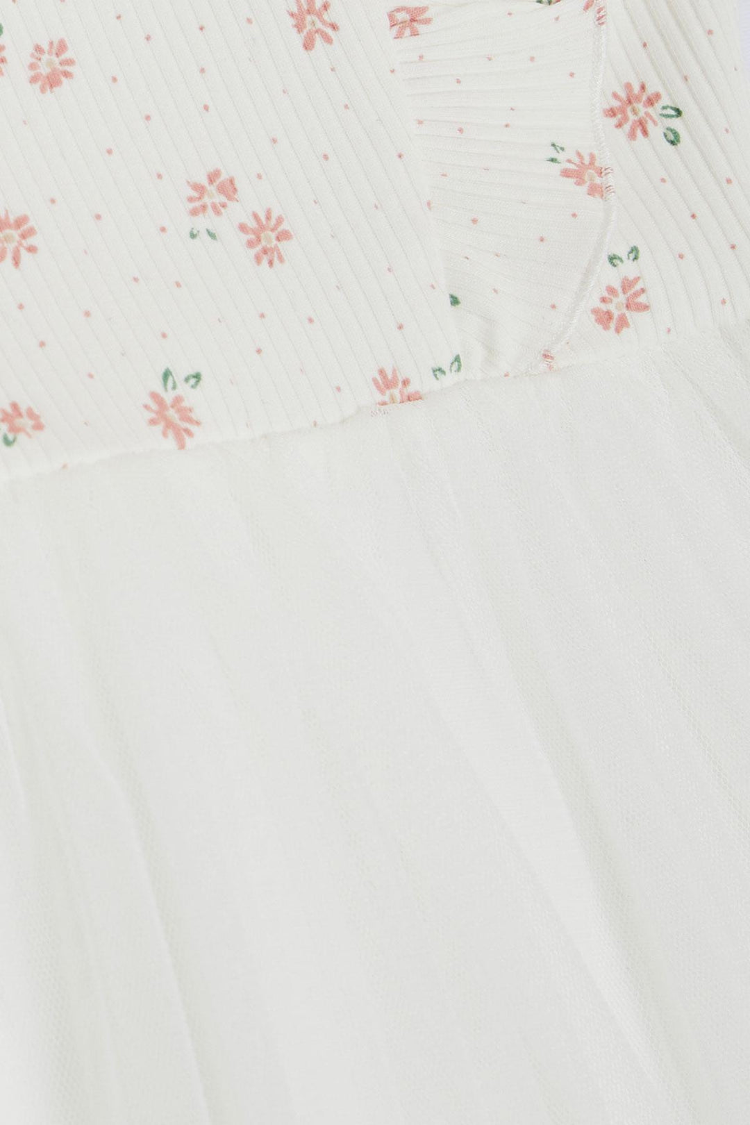 BRE Breeze Girl's Dress with Floral Ruffled Tulle, 4-8 Years, Ecru - Benevento