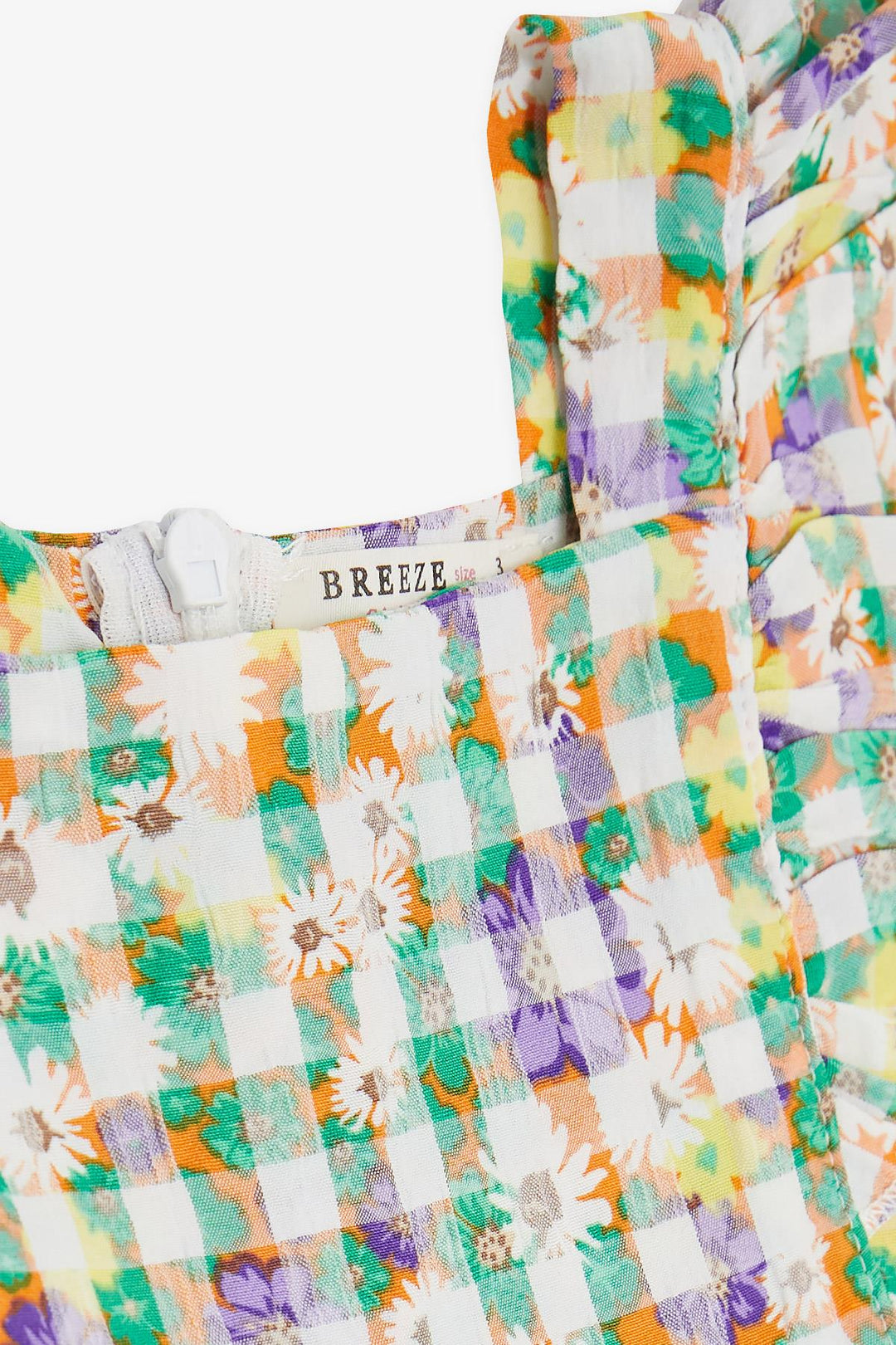 BRE Breeze Girl's Dress with Floral Ruffled Shoulders, 2-6 Years, Mixed Color - Verviers