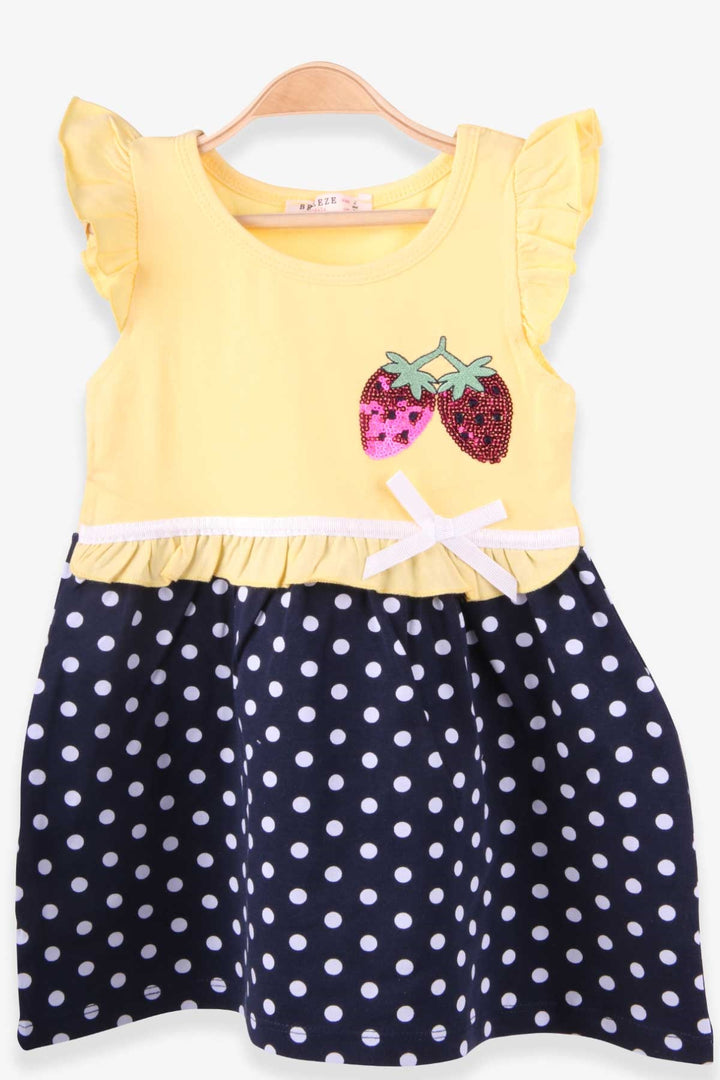 BRE Breeze Girl's Dress with Strawberry Embroidery, 2-6 Years, Yellow - Druzhkivka