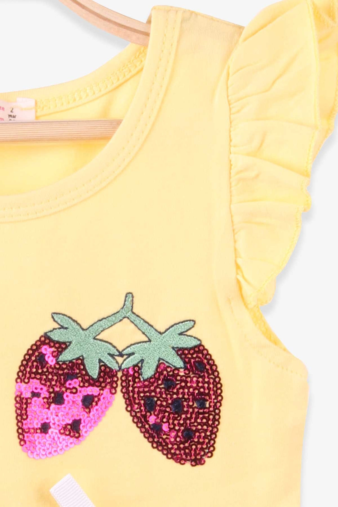 BRE Breeze Girl's Dress with Strawberry Embroidery, 2-6 Years, Yellow - Druzhkivka