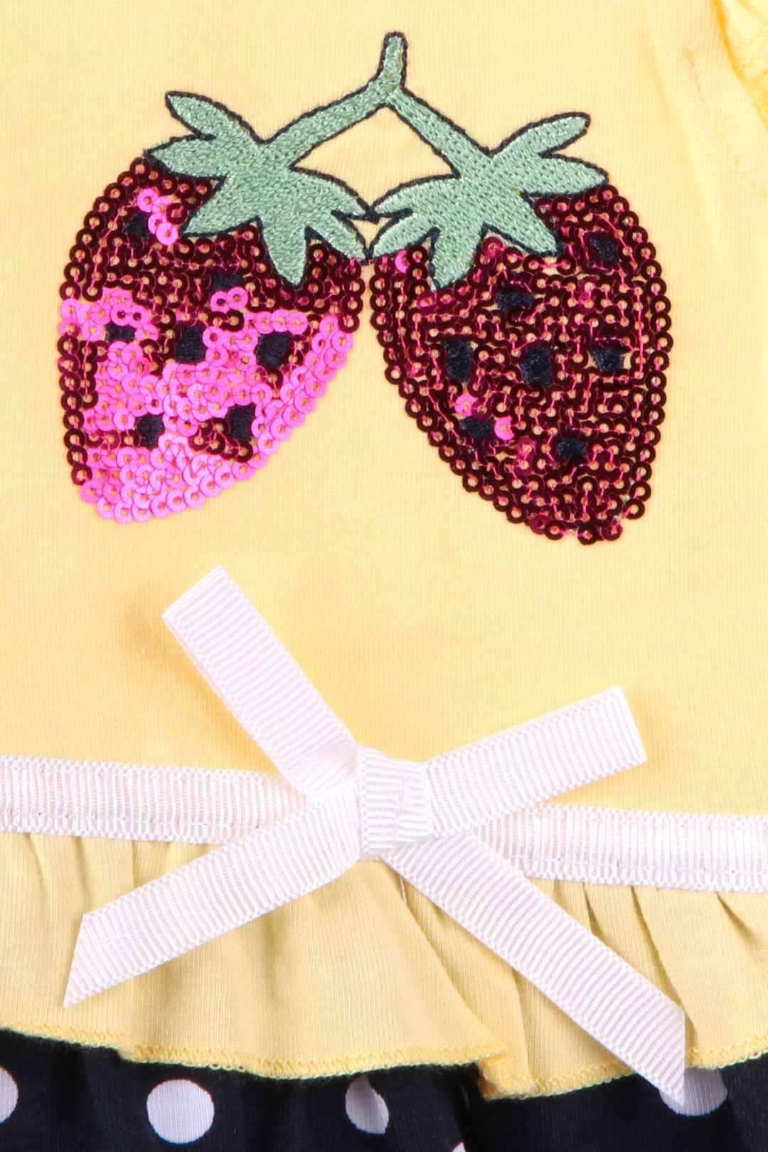 BRE Breeze Girl's Dress with Strawberry Embroidery, 2-6 Years, Yellow - Druzhkivka