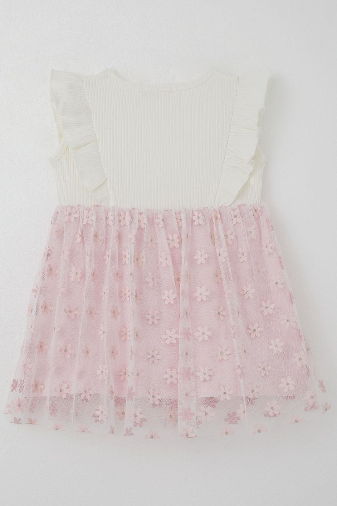 BRE Breeze Girl Child Dress Skirt with Floral Tulle Detail, 3-8 Years, Ecru - Richmond