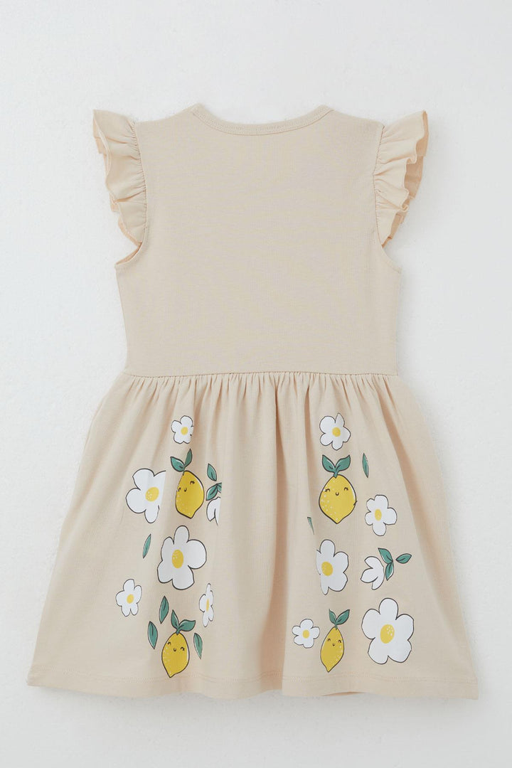 BRE Breeze Girl's Dress Skirt Part Lemon & Flower Printed 2-6 Years, Beige - Villagarcía de Arosa