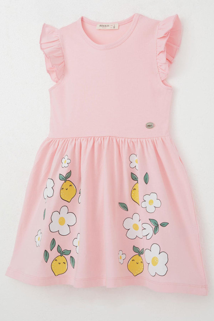 BRE Breeze Girl's Dress Skirt Part Lemon & Flower Printed 2-6 Years, Pink - Wilmington