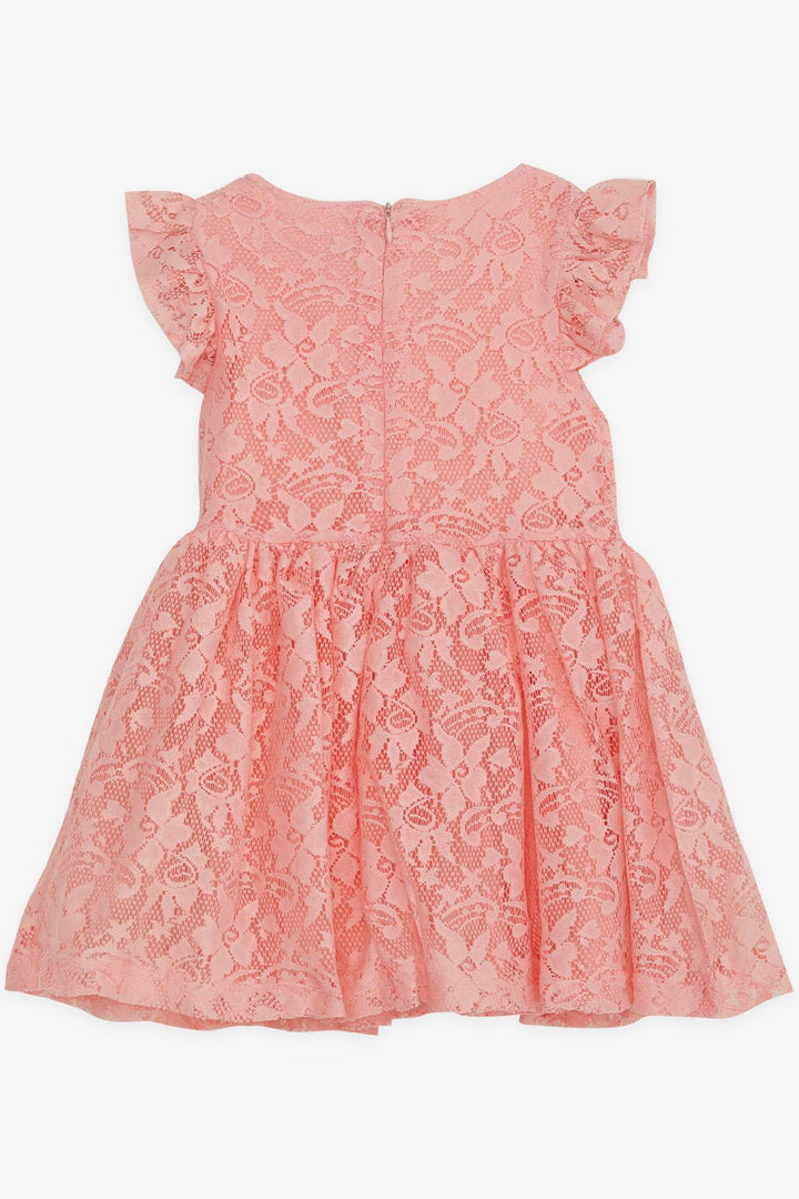 BRE Breeze Girl's Dress with Bow Tulle Lace 3-8 Years, Salmon - Walnut Creek