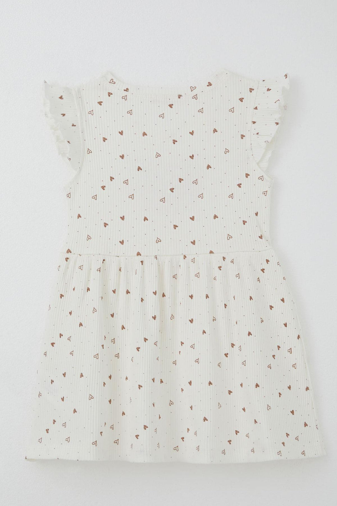 BRE Breeze Girl Dress Heart Pattern Sequined Summer Printed 2-6 Years, Ecru - Parma