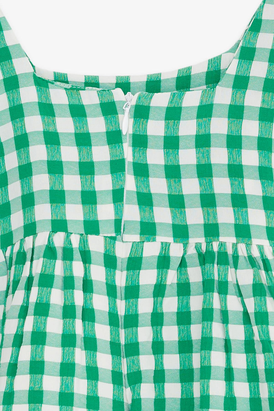 BRE Breeze Girl's Dress Square Neck Zippered Frilly 2-6 Years, Green - Chesapeake