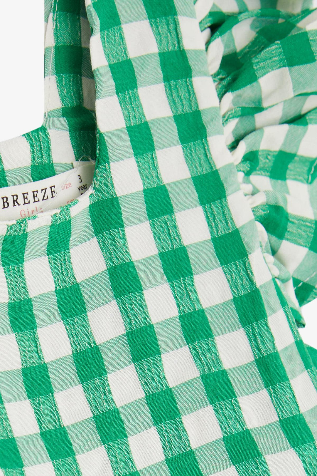 BRE Breeze Girl's Dress Square Neck Zippered Frilly 2-6 Years, Green - Chesapeake