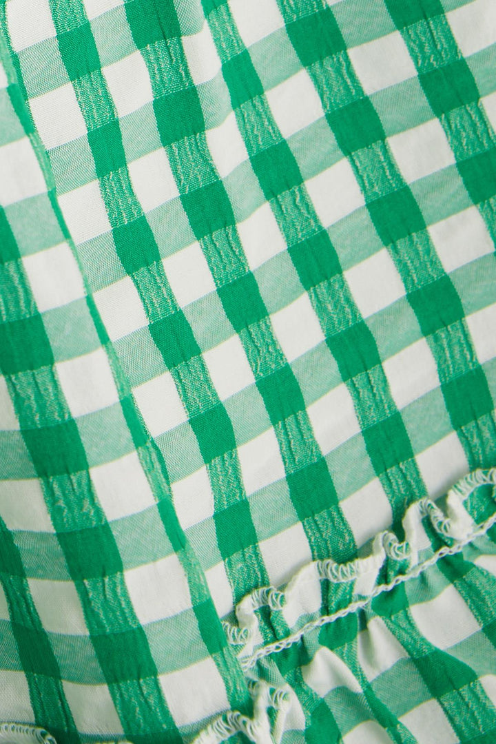 BRE Breeze Girl's Dress Square Neck Zippered Frilly 2-6 Years, Green - Chesapeake