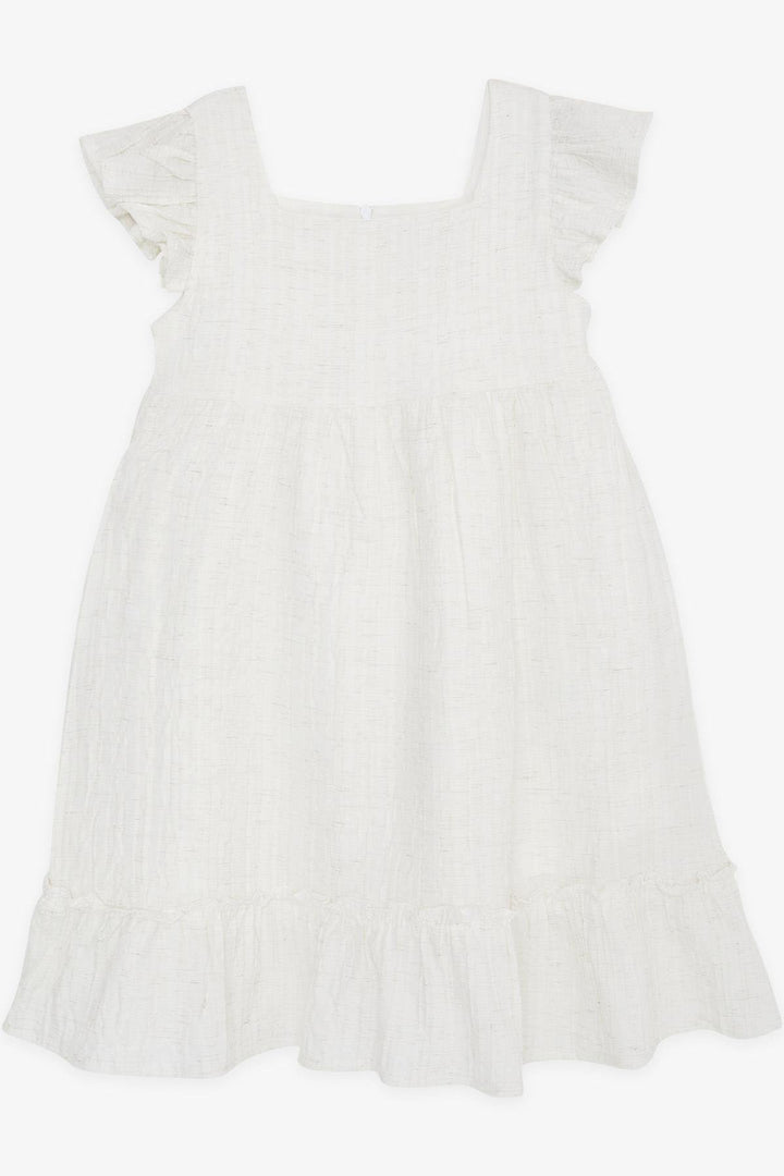 BRE Breeze Girl's Dress with Frilly Sleeves and Zipper, 62 Years, Ecru - Worthing