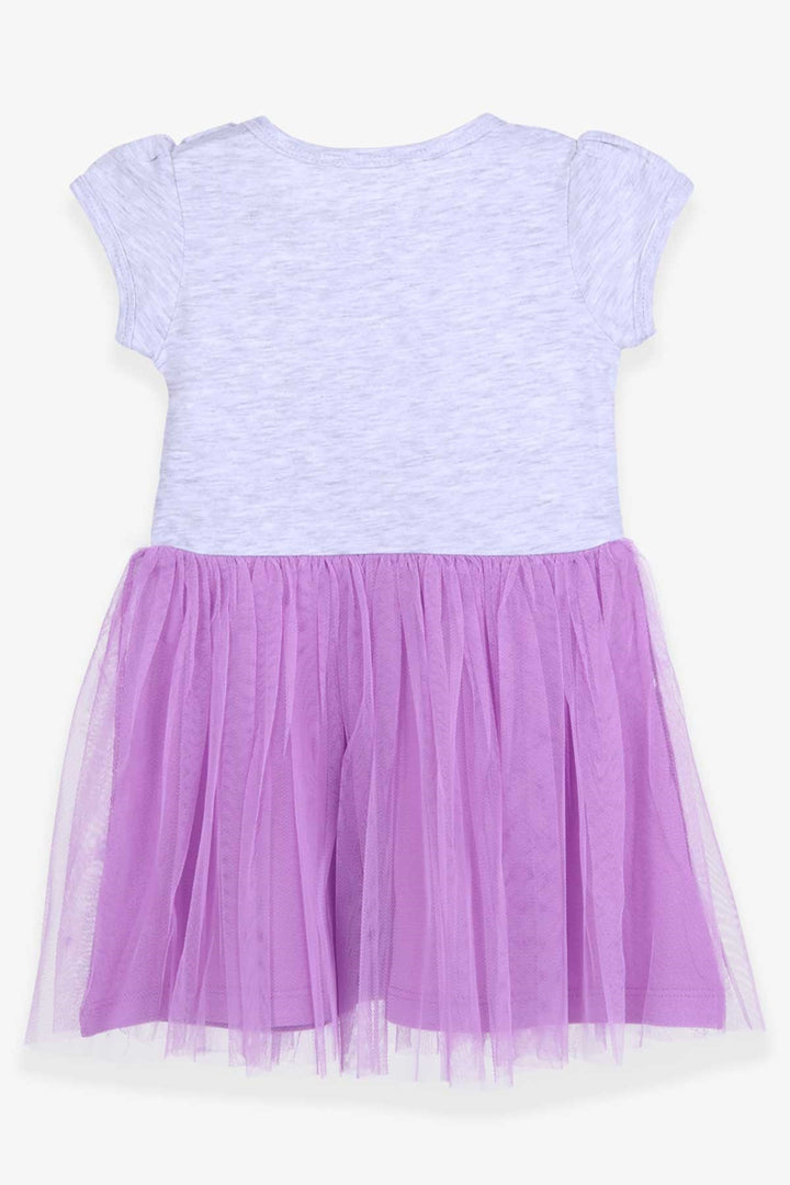 BRE Breeze Girl's Dress Swan Printed 1.5-5 Years, Grey Melange - Sevilla