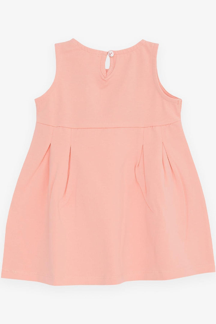 BRE Breeze Girl Dress Embroidered Sequined Cute Cat Printed 1.5-5 Years, Salmon - Hanover Park