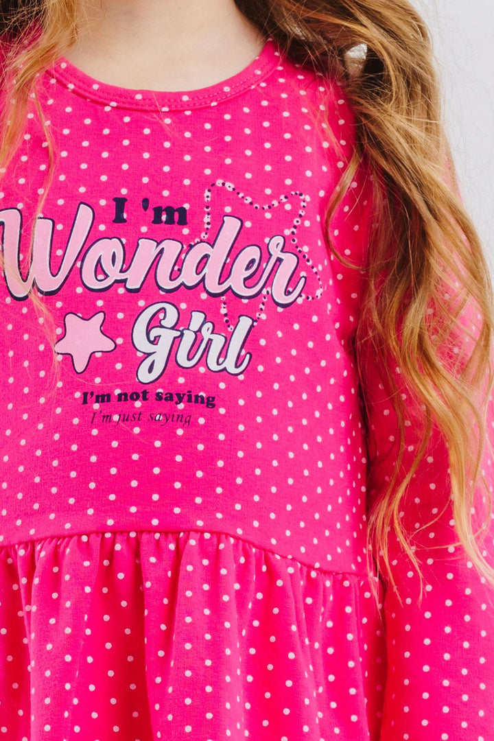 BRE Breeze Girl's Dress with Polka Dot Pattern Print, 3-7 Years, Pink - Majadahonda
