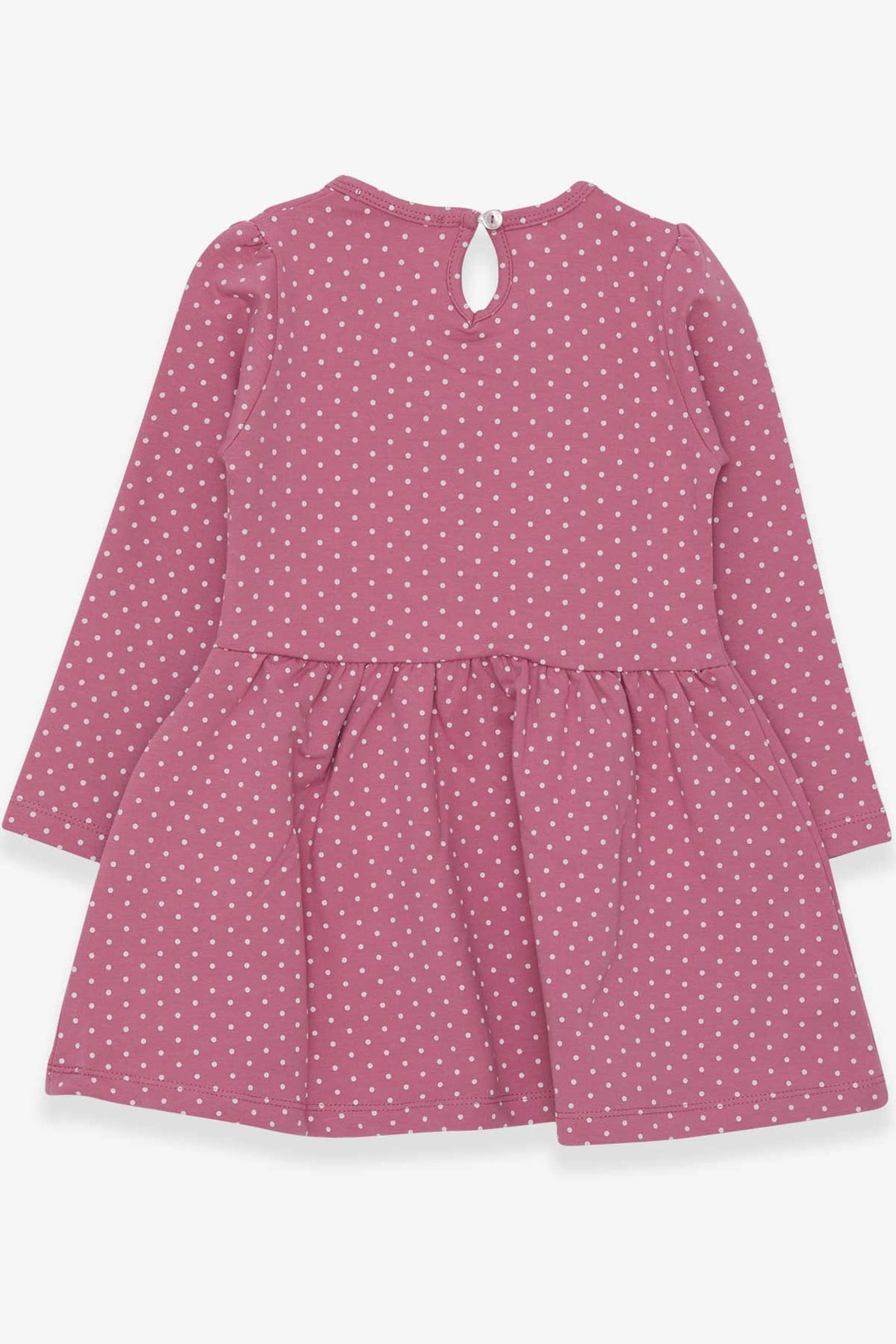 BRE Breeze Girl's Dress with Polka Dot Pattern and Printed Text, 3-7 Years, Rose Pink - Commerce City