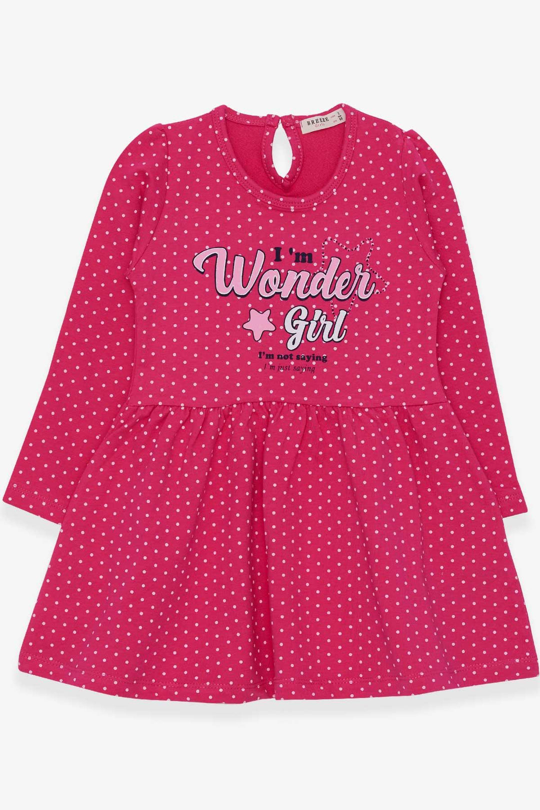 BRE Breeze Girl's Dress with Polka Dot Pattern Print, 3-7 Years, Pink - Majadahonda