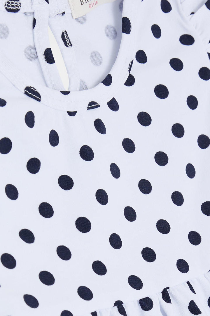 BRE Breeze Girl's Dress Polka Dot 2-6 Years, White - Burton upon Trent