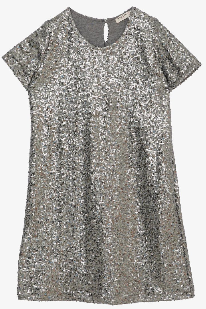 BRE Breeze Girl's Dress with Sequins and Beads, 62 Years, Grey - Hemet