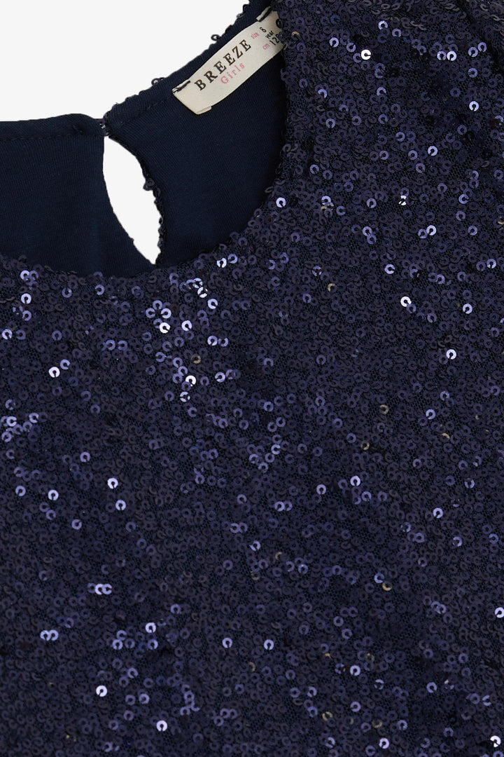 BRE Breeze Girl's Dress with Sequins 62 Years, Navy Blue - Lewiston