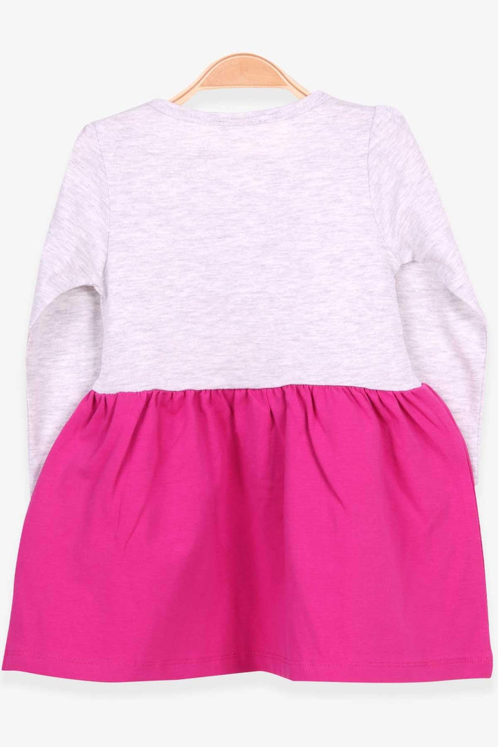 BRE Breeze Girl's Dress with Sequined Embroidered Cat, 1-4 Years, Light Grey Melange - San Francisco
