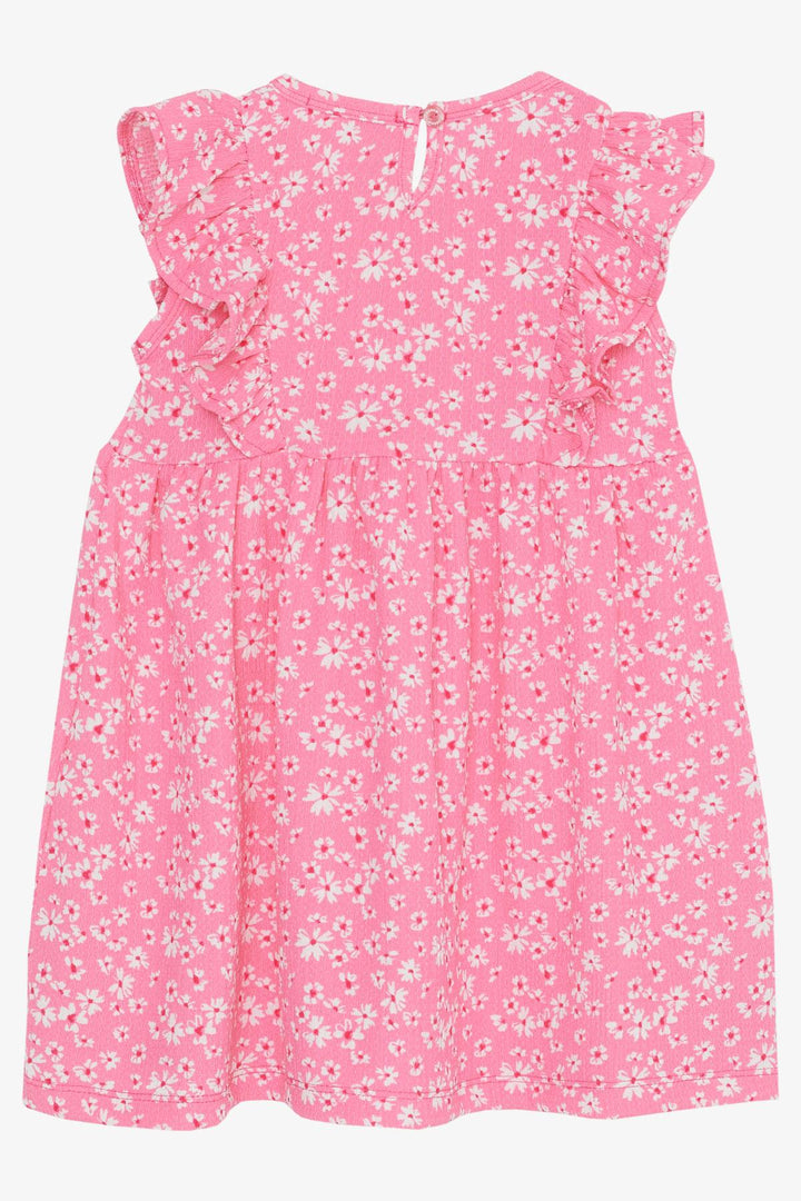 BRE Breeze Girl's Dress with Colorful Flower Pattern and Bow, 1.5-5 Years, Pink - La Habra