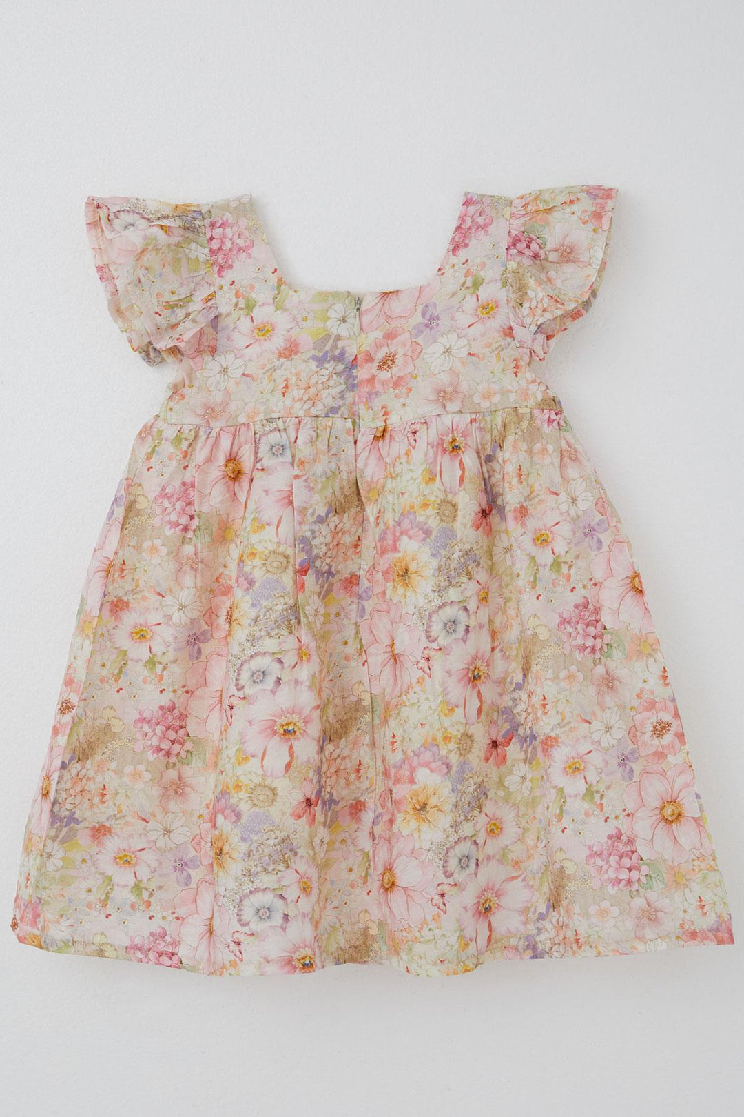 BRE Breeze Girl's Dress Satin Flower Patterned Back Zipper 3-7 Years, Mixed Color - Beauvais